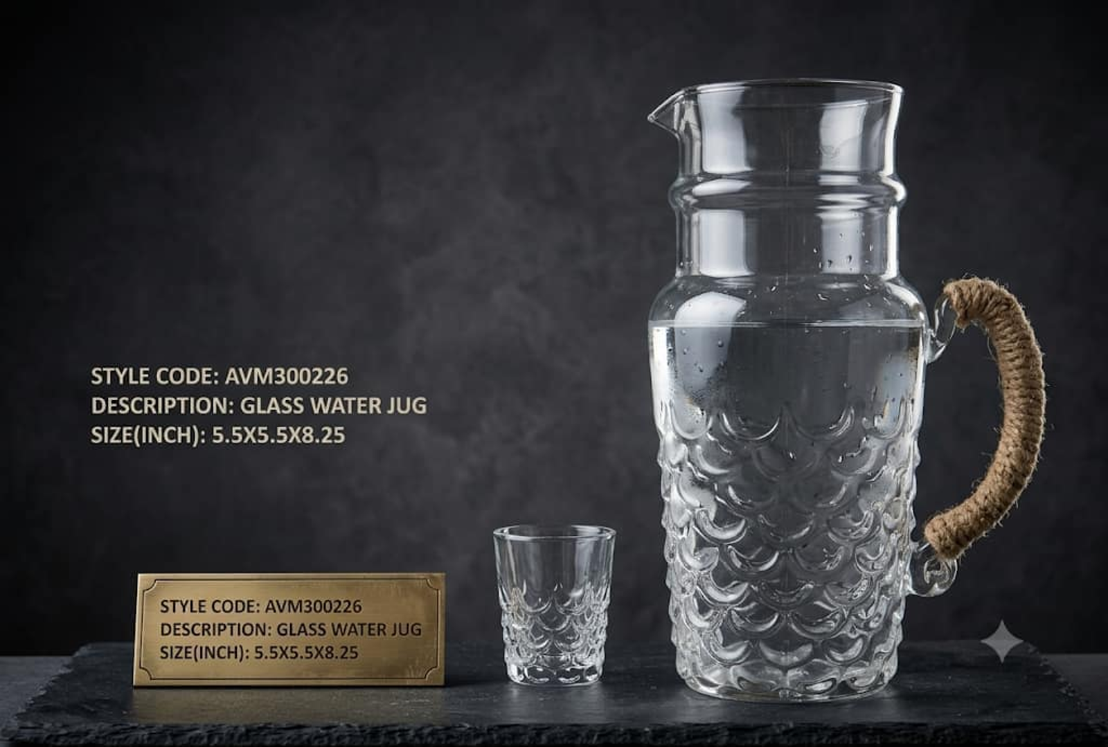 Carafes & Pitchers — wholesale glassware manufactured and exported by AVM Glass, Firozabad