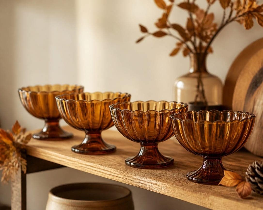 Dessertware — wholesale glassware manufactured and exported by AVM Glass, Firozabad